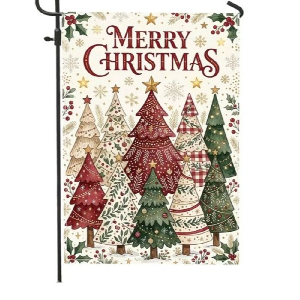 Christmas Garden Flag 12x18in Polyester Double-sided Merry Christmas